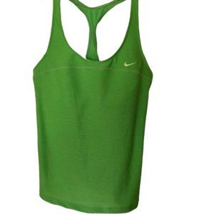 Nike Fit Dry Racerback Tank Lime w/bra M (8-10)